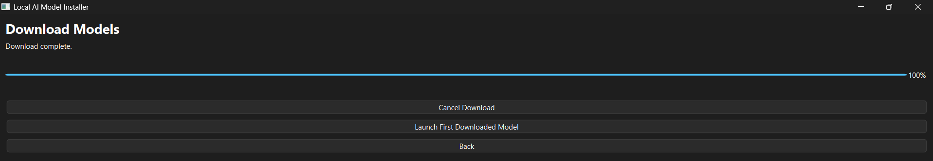 Download-Fortschritt in OneClickAI